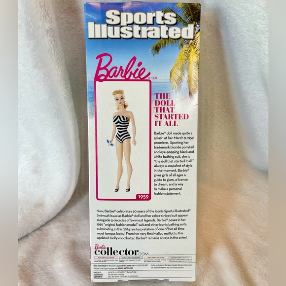 2014 Barbie Sports Illustrated California Issue Swimsuit Black Label -New in Box - Picture 4 of 5